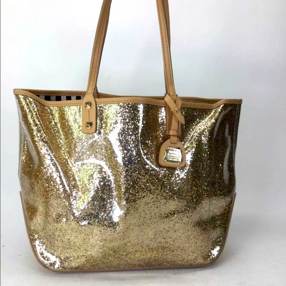 henri bendel Handbags - henri bendel Large gold glittered shoulder bag